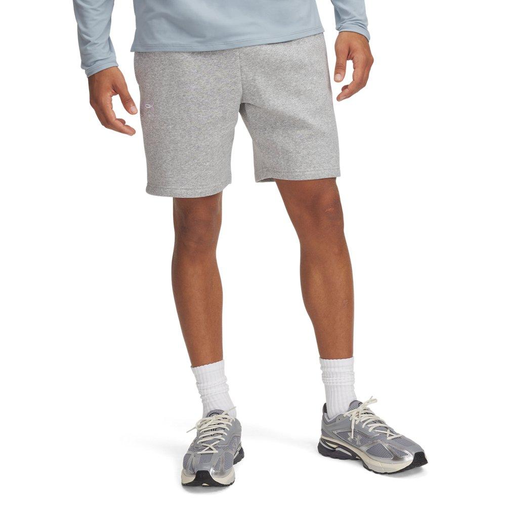Under Armour Men's Icon Fleece 7.75" Shorts - Grey/White - GREY/WHITE